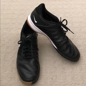 Nike Black and White Leather Trainers